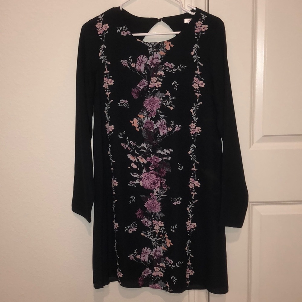 Women’s | Black Dress with Pink Flowers